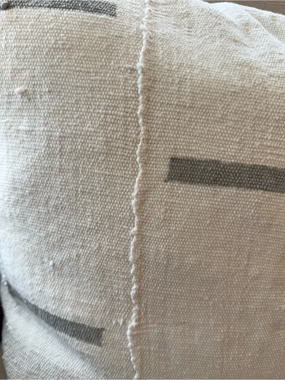 Textured woven Ivory Stripe Decorative Pillow Cover